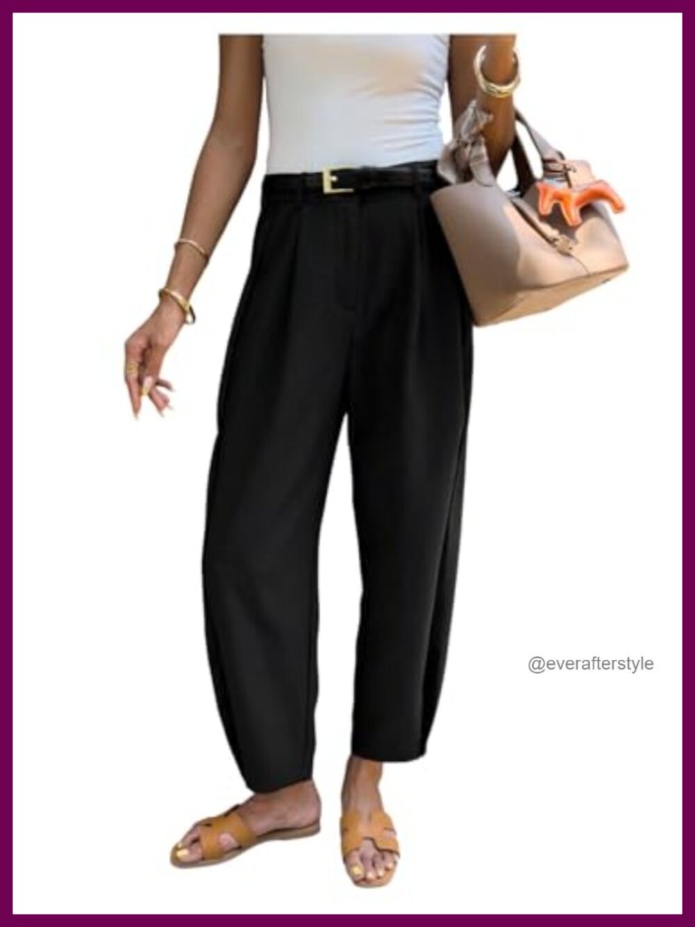 Pleated Barrel Leg Harem Dress Pants Work Slacks Trousers